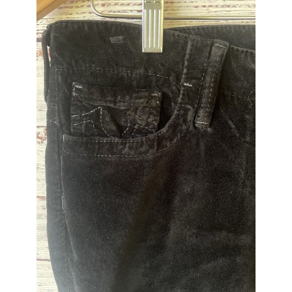 True Religion Charlie Flare Pants 29 Black Velvet Stretch Y2K Made in USA Glam - Picture 3 of 12